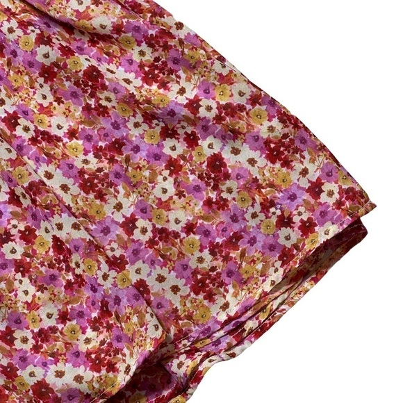 For Love & Lemons Red and Pink Floral Felicia Mini Dress US L - Picture 13 of 16